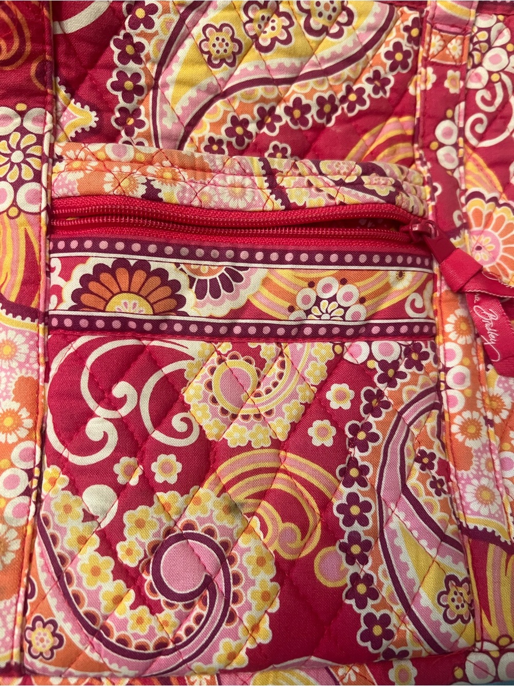 Vera Bradley Floral Tote Bag in Red and Orange - Picture 3 of 5